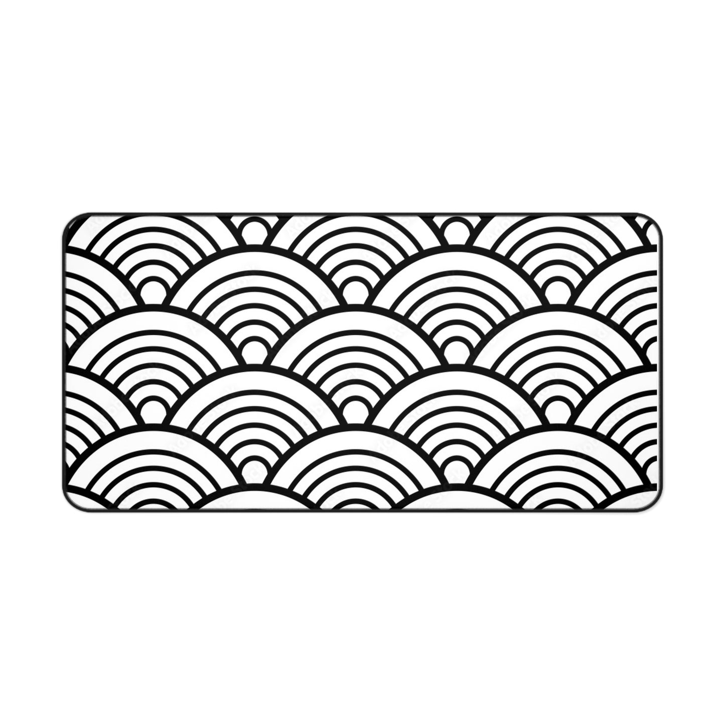 Desk Mat – Minimal Black & White Wave Pattern Mouse Pad | PrecisionGlide