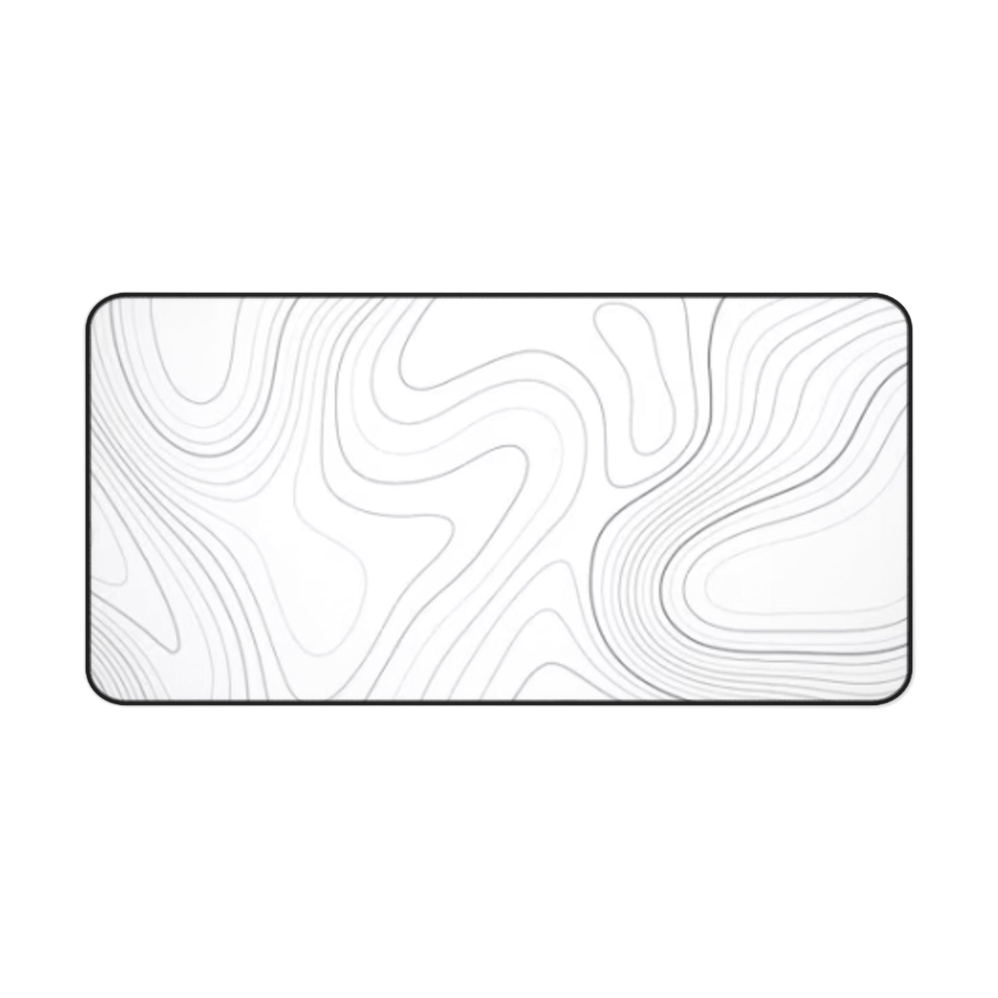 Desk Mat – Topographic White Contour Mouse Pad | PrecisionGlide