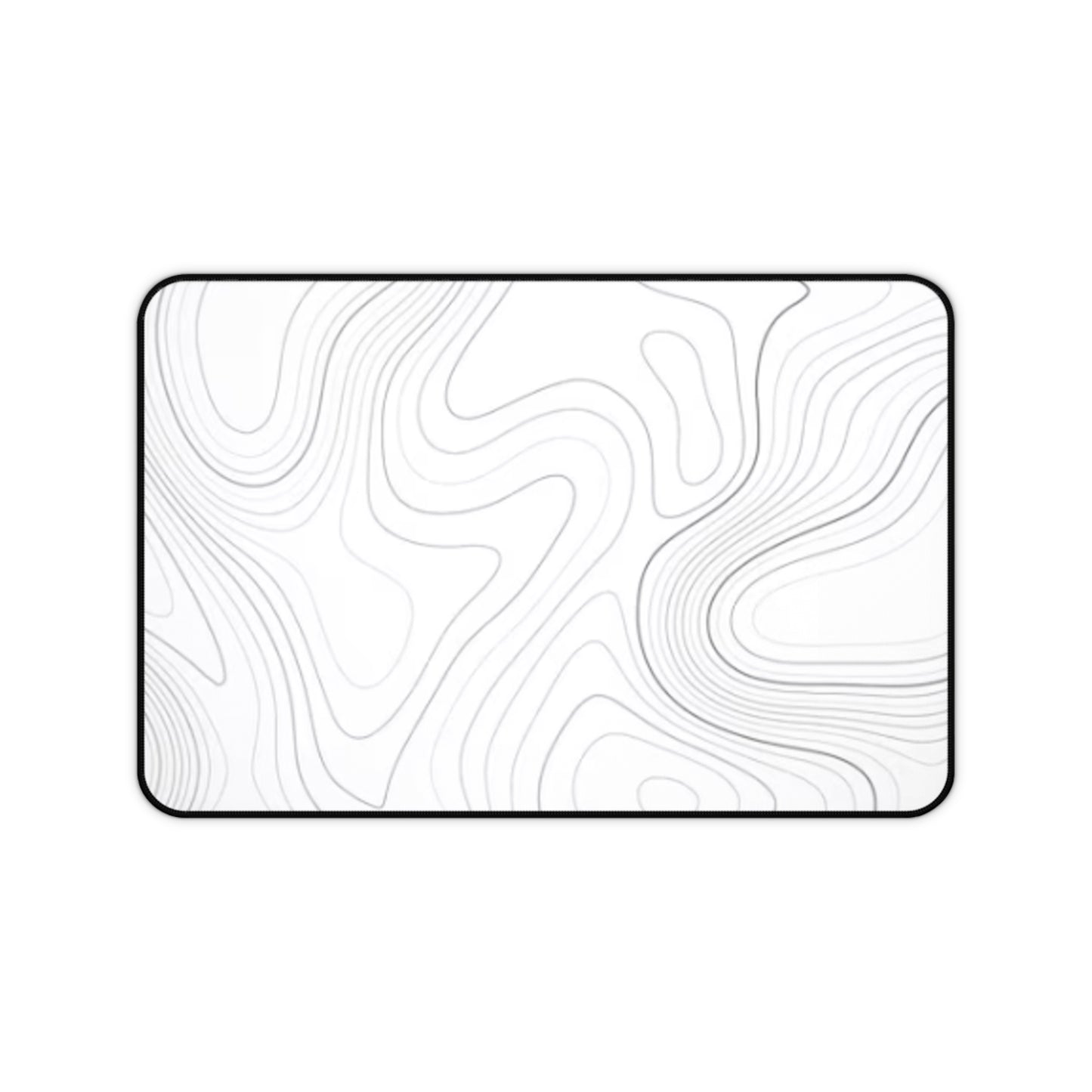 Desk Mat – Topographic White Contour Mouse Pad | PrecisionGlide