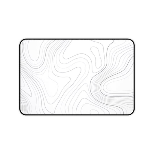 Desk Mat – Topographic White Contour Mouse Pad | PrecisionGlide