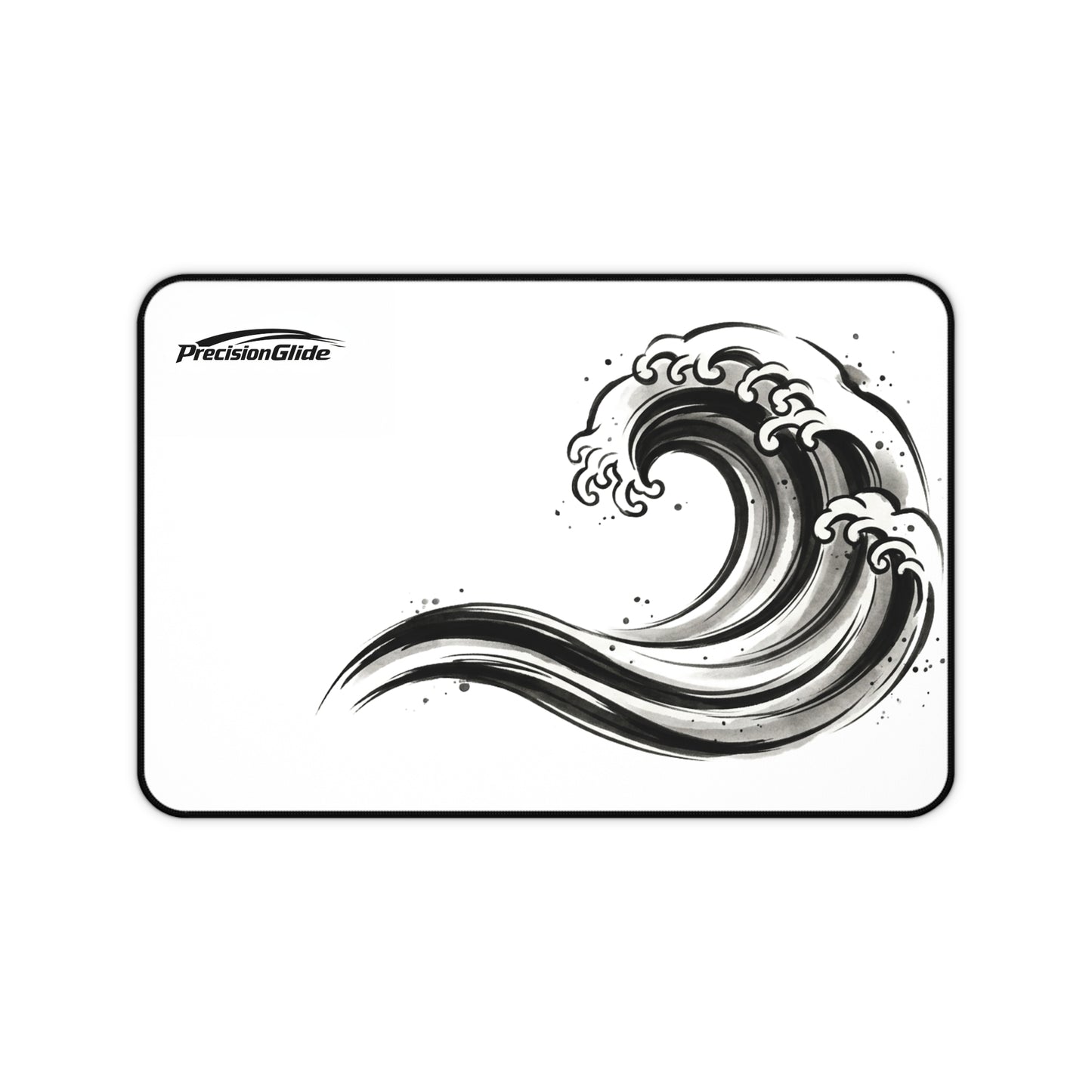 Desk Mat – Black & White Japanese Wave Mouse Pad | PrecisionGlide