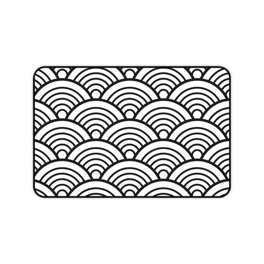 Desk Mat – Minimal Black & White Wave Pattern Mouse Pad | PrecisionGlide