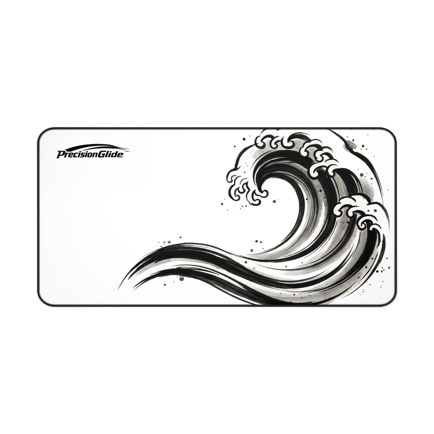 Desk Mat – Black & White Japanese Wave Mouse Pad | PrecisionGlide